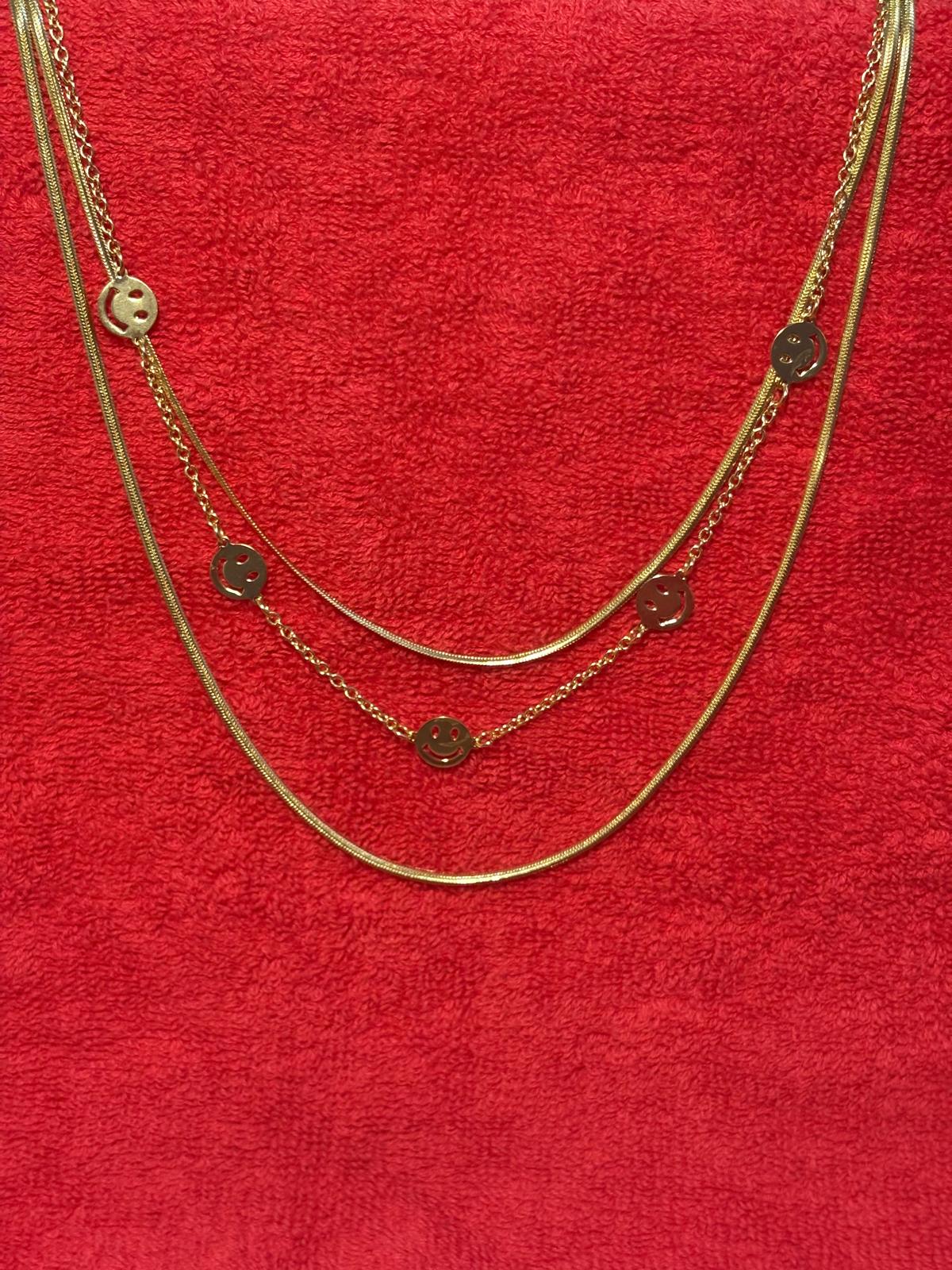 Golden Smiles Layer Necklace